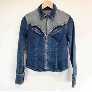 y2k two toned denim jacket
